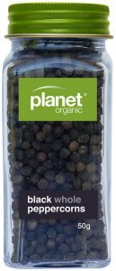 PLANET ORGANIC Organic Shaker Whole Black Peppercorns 50g