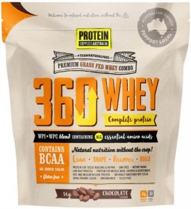 PROTEIN SUPPLIES AUSTRALIA Protein 360 Whey (Complete Protein with BCAA) Chocolate 1kg