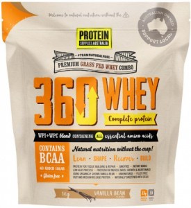 PROTEIN SUPPLIES AUSTRALIA Protein 360 Whey (Complete Protein with BCAA) Vanilla Bean 1kg