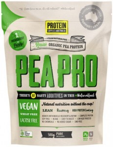 PROTEIN SUPPLIES AUSTRALIA Protein Pea Pro (Raw Organic Pea Protein) Pure 500g