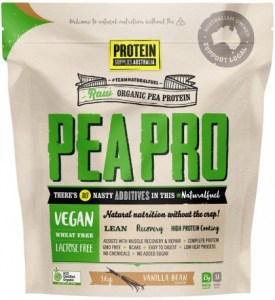 PROTEIN SUPPLIES AUSTRALIA Protein Pea Pro (Raw Organic Pea Protein) Vanilla Bean 1kg
