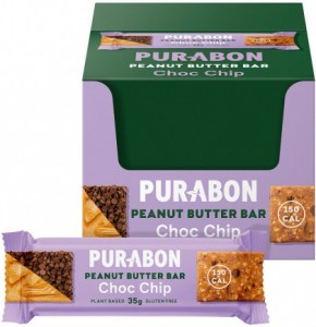PURABON Peanut Butter Bar Choc Chip 35g x 30 Display