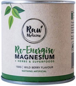 RAW MEDICINE Re-Energise Magnesium + Herbs & Superfoods (Wild Berry Flavour) 150g