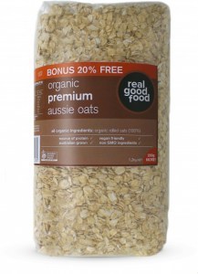 Real Good Food Premium Aussie Rolled Oats Organic 1.2kg (Bonus Pack)