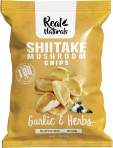 Real Naturals Shiitake Mushroom Chips Garlic & Herbs 12x32g