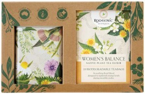 ROOGENIC AUSTRALIA Gift Box Womens Balance (Native Plant Tea Elixir) 18 Tea Bags with Tin