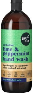 Simply Clean Hand Wash Lime & Peppermint 1L
