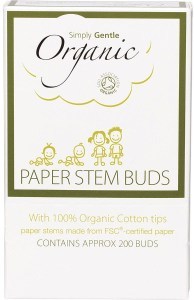 Simply Gentle Organic Paper Stem Buds 100% Organic Cotton Tips 200pk