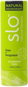 SLO NATURAL BEAUTY Natural Deodorant Stick Lime + Bergamot 55g