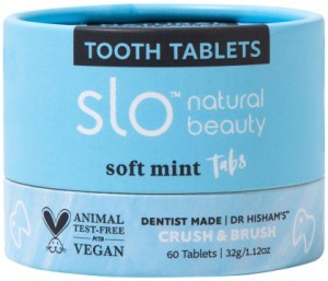 SLO NATURAL BEAUTY Tooth Tablets (Crush & Brush) Soft Mint Tabs 60t