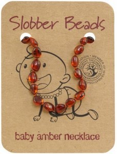 Slobber Beads Baltic Amber Baby Teething Necklace Cognac Round