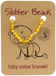 Slobber Beads Baltic Amber Baby Teething Bracelet Lemon Round