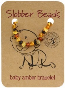 Slobber Beads Baltic Amber Baby Teething Bracelet Multi Round