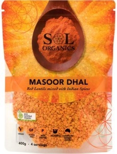 Sol Organics Masoor Dhal Red Lentil Mix 400g