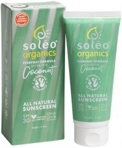 SOLEO ORGANICS All Natural Sunscreen SPF30 Everyday Formula Coconut (Extra Lite) 80g