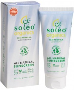 SOLEO ORGANICS All Natural Sunscreen SPF30 Face Formula Moisturising 80g
