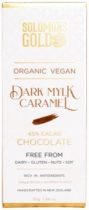 SOLOMONS GOLD Organic Vegan Dark Mylk Caramel Chocolate (45% Cacao) 55g