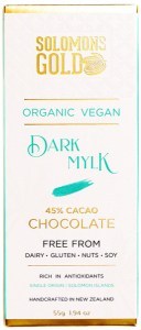 SOLOMONS GOLD Organic Vegan Dark Mylk Chocolate (45% Cacao) 55g
