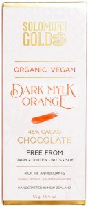 SOLOMONS GOLD Organic Vegan Dark Mylk Orange Chocolate (45% Cacao) 55g