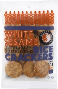 Spiral White Sesame Rice Crackers  65g