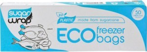 SugarWrap Eco Freezer Bags Made from Sugarcane Large 50pk