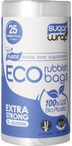 SugarWrap Eco Rubbish Bags Made from Sugarcane Medium 27L 25pk