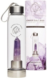 Summer Salt Body Crystal Elixir Glass Water Bottle Amethyst 550ml