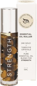 Summer Salt Body Essential Oil Roller 24K Gold Strength Tiger Eye 10ml