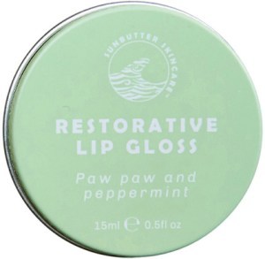 SUNBUTTER SKINCARE Lip Gloss Restorative Paw Paw and Peppermint 15ml