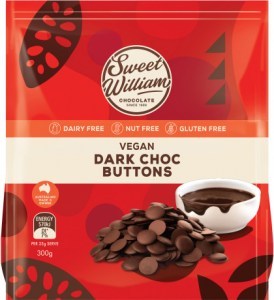Sweet William Vegan Dark Chocolate Buttons 300g