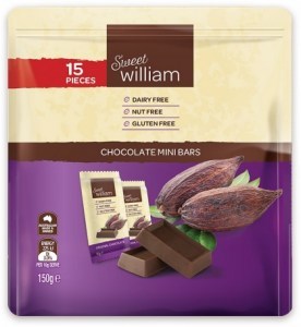 Sweet William Chocolate Mini Bars (15x10g) 150g