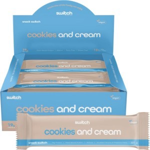 Switch Nutrition Protein Bar Plant Based Cookies and Cream 12x60g