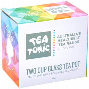 TEA TONIC Glass Tea Pot Square (2 Cup Volume) 400ml