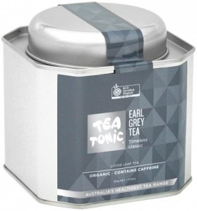 TEA TONIC Organic Earl Grey Tea Caddy Tin 210g