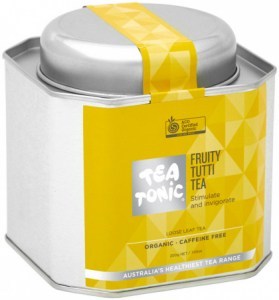 TEA TONIC Organic Fruity Tutti Tea Caddy Tin 200g