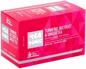 TEA TONIC Organic Turmeric Beetroot & Ginger Tea x 20 Tea Bags