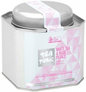 TEA TONIC Organic White Tea & Rose Petals Tea Caddy Tin 85g