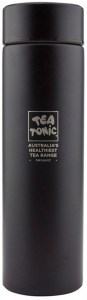 TEA TONIC Thermal Drink Bottle (Double Wall Stainless Steel + Infuser Basket) Black 450ml