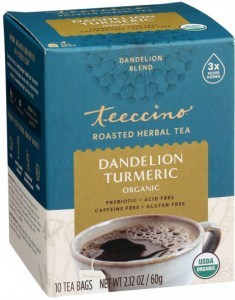 Teeccino Roasted Herbal Tea Organic Dandelion Turmeric No Caf  10Teabags 60g