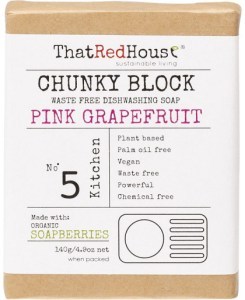 That Red House Chunky Block Dishwashing Soap Pink Grapefruit 140g