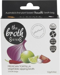 The Broth Sisters Vegetable Sipping Broth Bags Mexican Tortilla 2pk