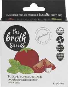 The Broth Sisters Vegetable Sipping Broth Bags Tuscan Tomato & Basil 2pk
