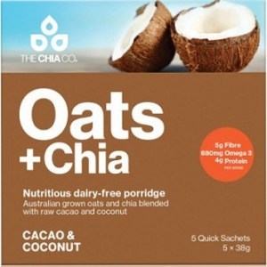 The Chia Co Oats + Chia Cacao & Coconut 5x38g