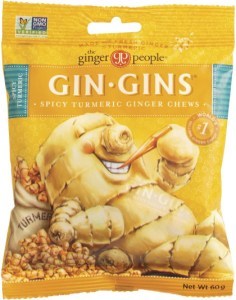 The Ginger People Gin Gins Ginger Candy Bag Chewy Spicy Turmeric 12x60g