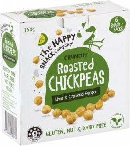 The Happy Snack Company Roasted Chickpeas Lime & Cracked Pepper  6x25g Box
