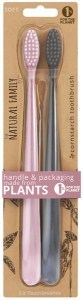 THE NATURAL FAMILY CO. Bio Toothbrush Pastel (Twin Pack) - Colours selected at Random 