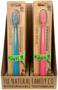 THE NATURAL FAMILY CO. Bio Toothbrush Neon Mixed x 8 Display (contains: Up To 6 Different Neon Colou