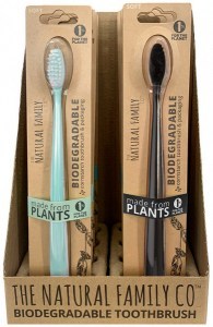 THE NATURAL FAMILY CO. Bio Toothbrush Pastel Mixed x 8 Display (contains: Up To 5 Different Pastel C