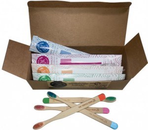 The Turtle Tribe Bulk Budget Bamboo Toothbrushes 12Pack