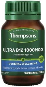 THOMPSON'S Ultra B12 1000mcg Sublingual 100t